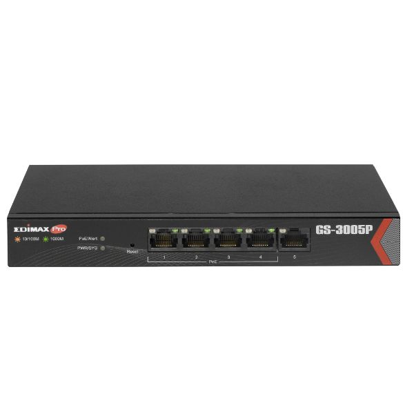 5 Port Gigabit Web Managed Switch w/ 4 PoE+ Ports