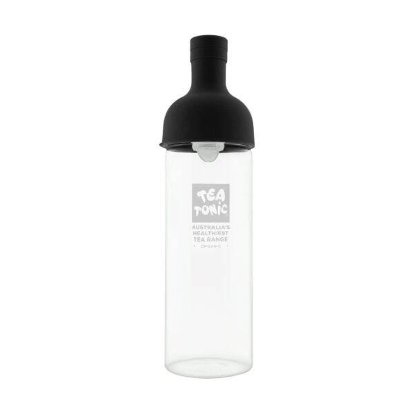 Tea Tonic Glass Wine Bottle Tea Infuser with Strainer Black