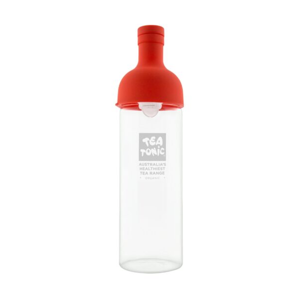 Tea Tonic Glass Wine Bottle Tea Infuser with Strainer Red