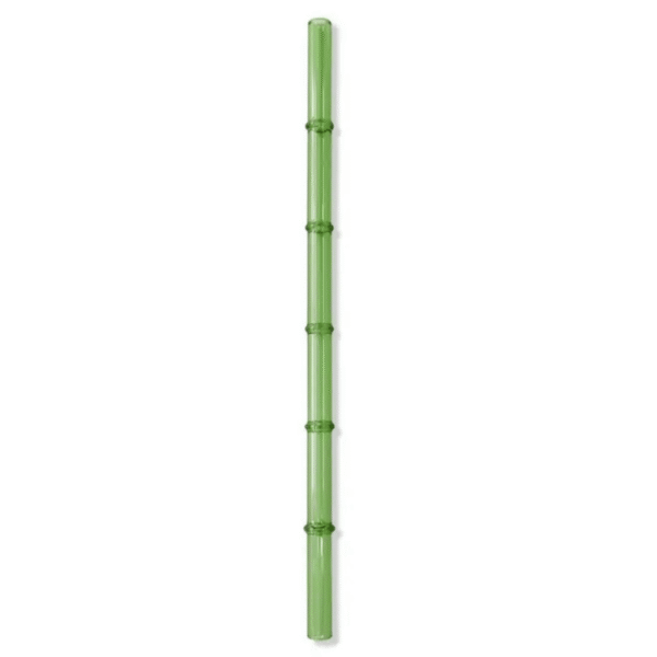 Reusable Glass Straw Bamboo Design Straight 200x8mm