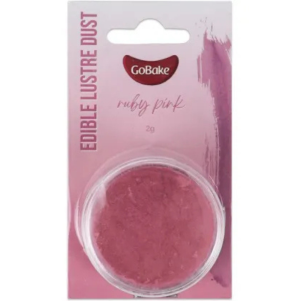 GoBake Edible Lustre Dust Ruby Pink 2g