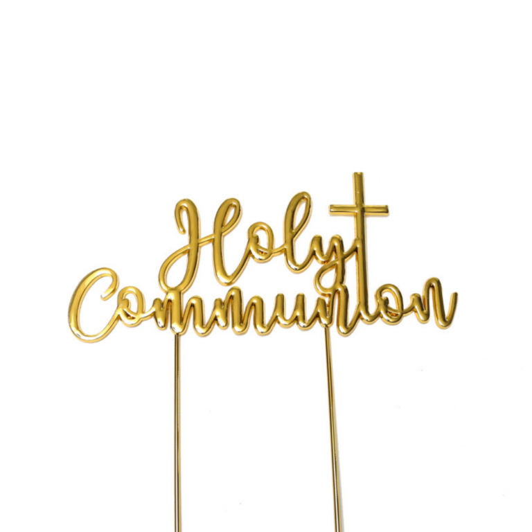 Cake & Candle Gold-Plated Holy Communion Cake Topper