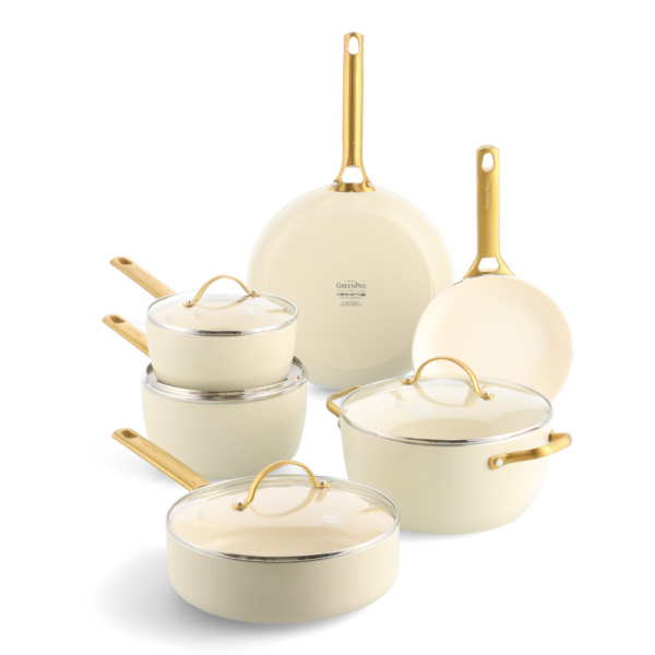 GreenPan Padova 6 Piece Cookware Set Cream