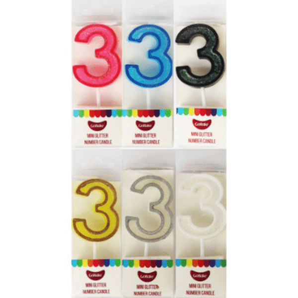 GoBake Modern Mini Number Candle 3