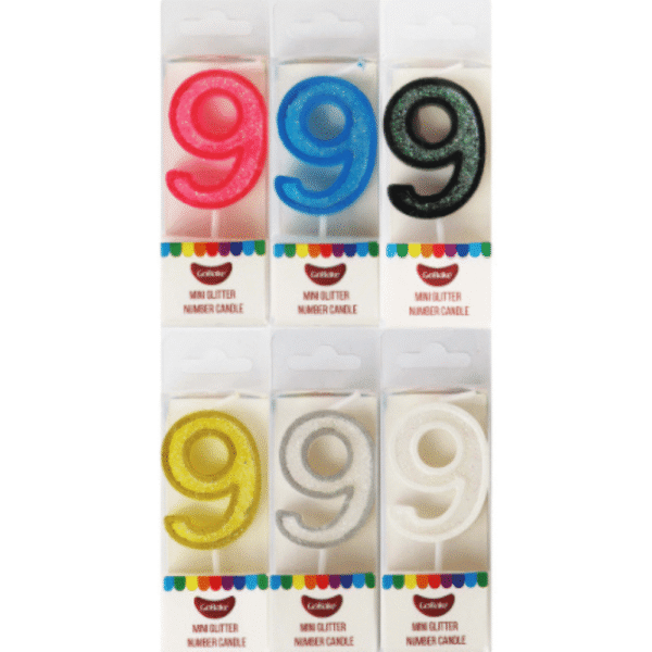 GoBake Modern Mini Number Candle 9