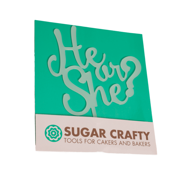 Sugar Crafty Opaque He or She Cake Topper