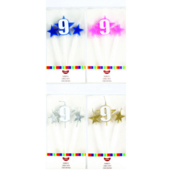 GoBake Number Star Pick Candle 9