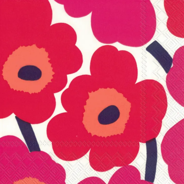 IHR Cocktail Napkin Marimekko Unikko Red