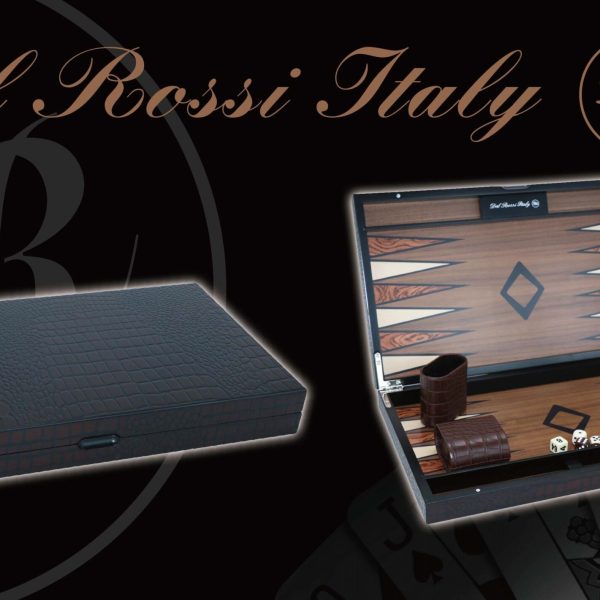 Dark Wooden Crocodile Engraved Design Backgammon 15″