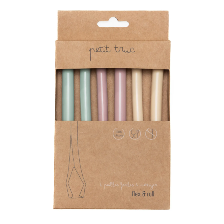KiddiKutter Petit Truc’s Flex & Roll Silicone Straws Set of 6