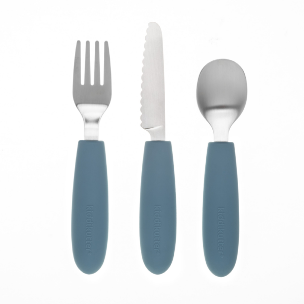 KiddiKutter 3 Piece Kids Cutlery Set Blue