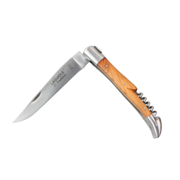 Laguiole Tradition Pocket Knife with Corkscrew 12cm Olive