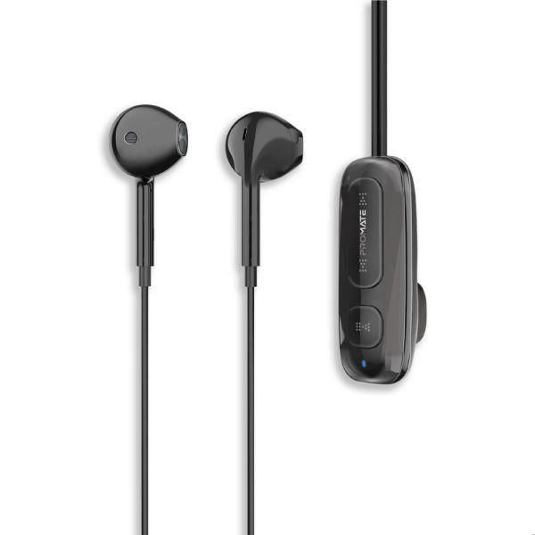 Clip-On BT Wireless Dynamic Earphones Magnetic Collar Clip Up to 12hrs Playtime Inline