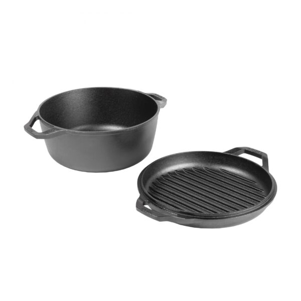 Lodge Chef Collection Cast Iron Double Dutch Oven 5.7L