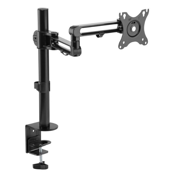 17-32'' Single Monitor Desk Articulating Mount Arm Bracket Free-Tilting Design Clamp