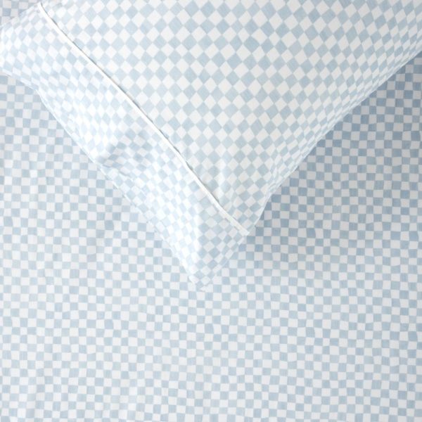 Cotton Fitted Sheet + Pillowcase Set - Wavy Check