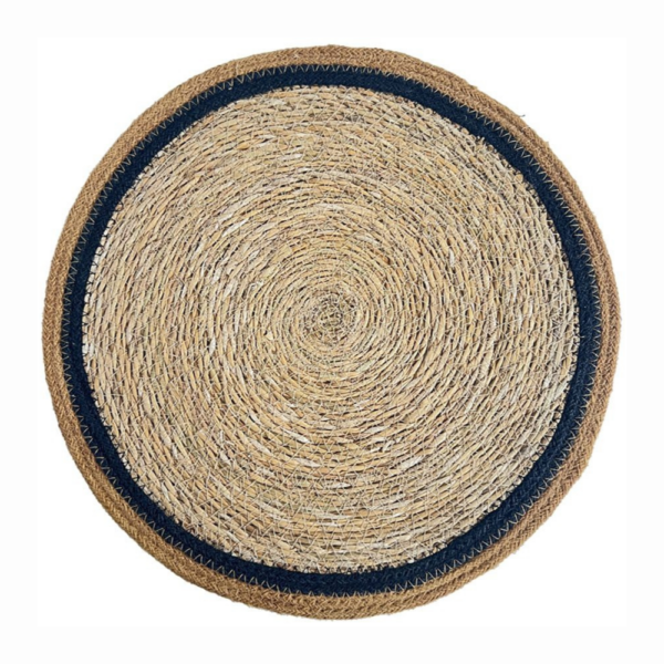 Linens & More Seagrass/Jute Round Placemat Cumin Black 37cm