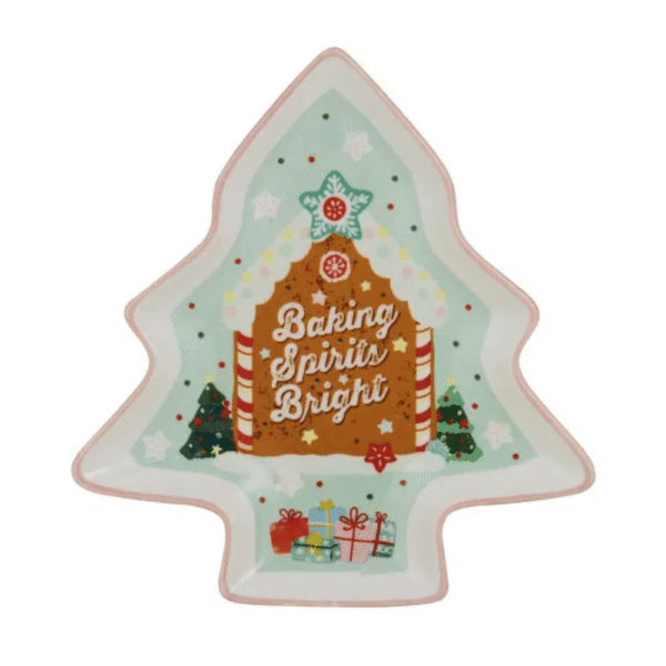 Ladelle Dasher Christmas Tree Dish