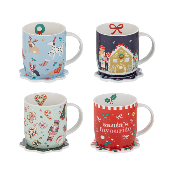 Ladelle Festive Fun Mug & Coaster Set (Assorted Designs)