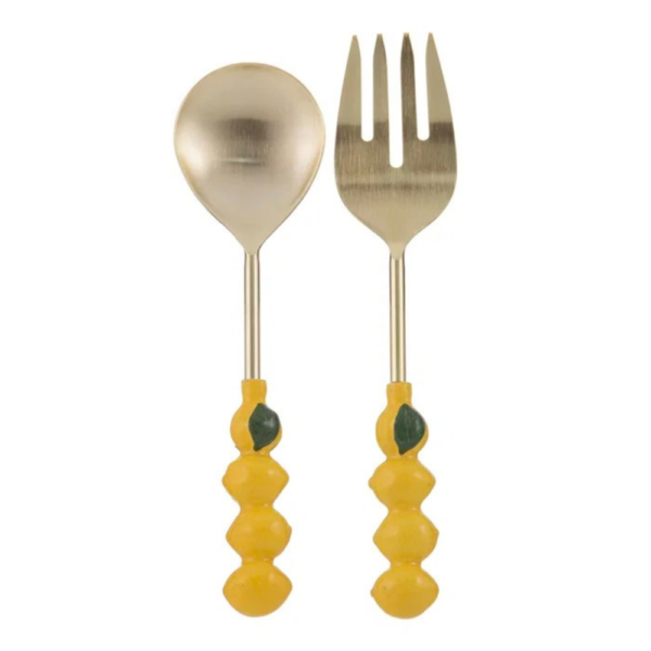 Ladelle Salad Servers Capri Lemons 27cm