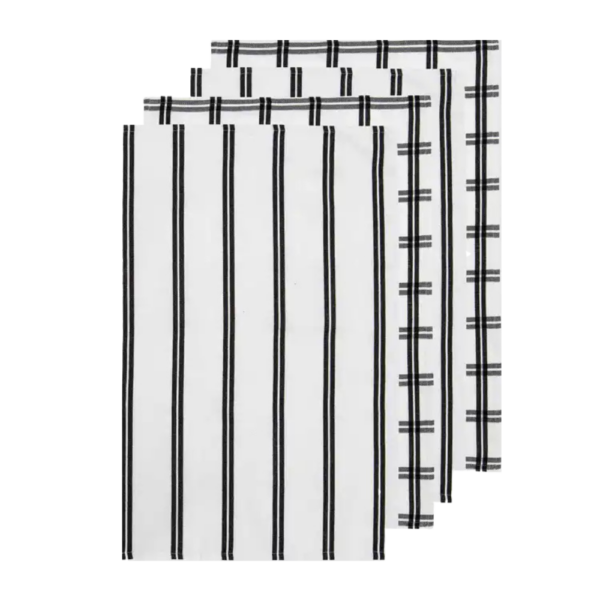 Ladelle Tea Towel Charlie Black Set of 4