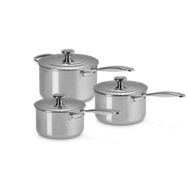 Le Creuset Signature 3Ply Stainless Steel 3 Piece Saucepan Set