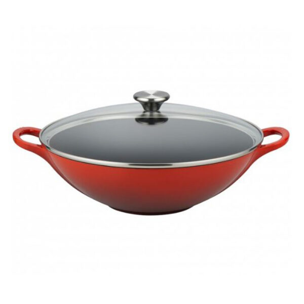 Le Creuset Signature Cast Iron Wok with Glass Lid 32cm (2 Colours)
