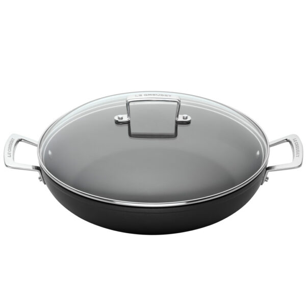 Le Creuset Toughened Non-Stick Shallow Casserole with Glass Lid (2 Sizes)