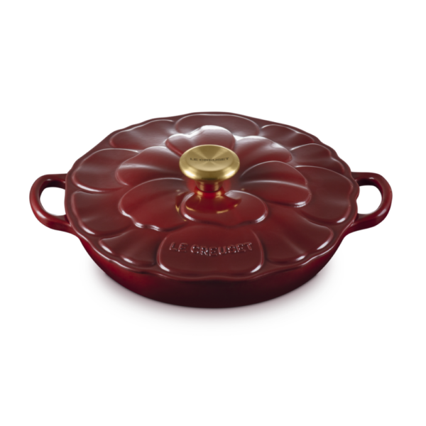 Le Creuset Signature Cast Iron Petal Shallow Casserole Garnet 26cm