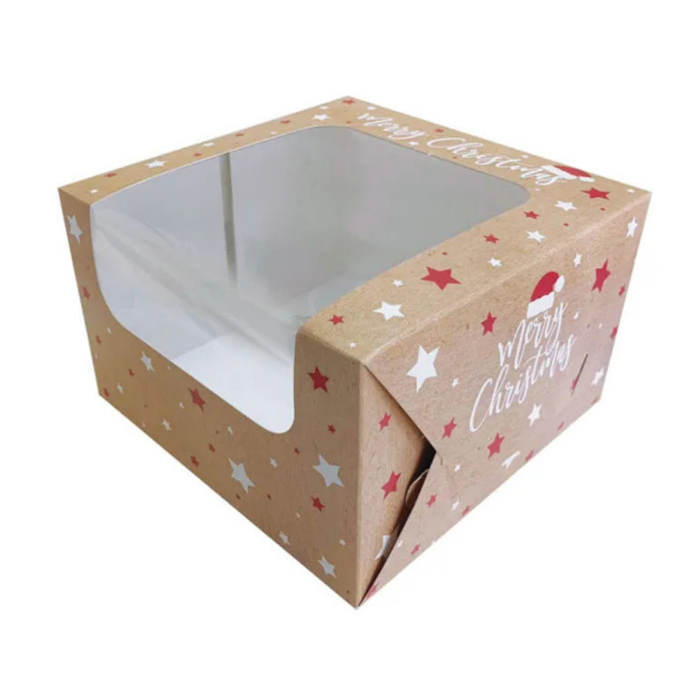Merry Christmas Cake Box w/ Top Window