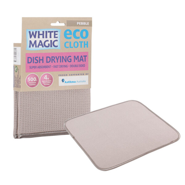 White Magic Microfibre Dish Mat Pebble