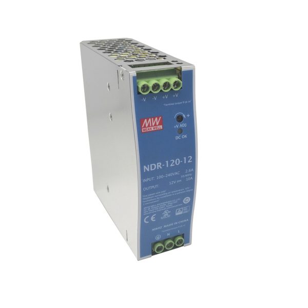 Mean Well 120W Rail Mount Switchmode PSU 12V 10A