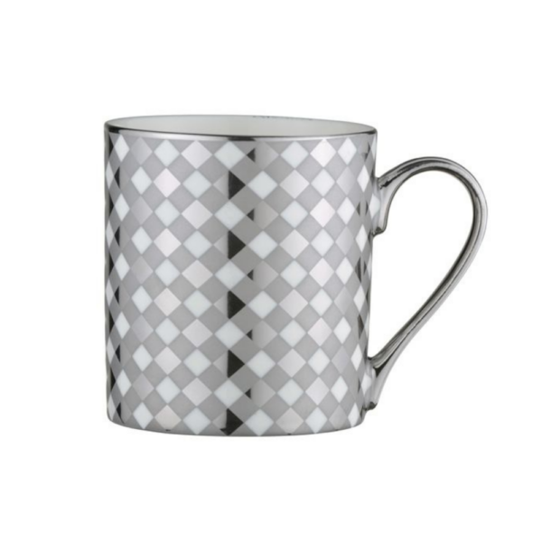 BIA Electroplated Tartan Mug Platinum 100ml
