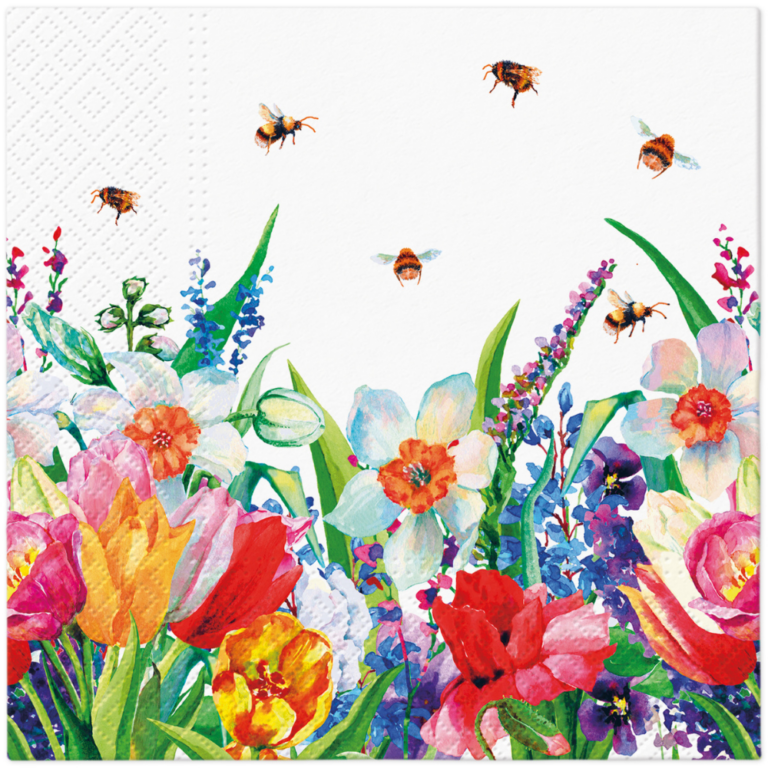 PAW Decor Lunch Napkin Meadow with Bees