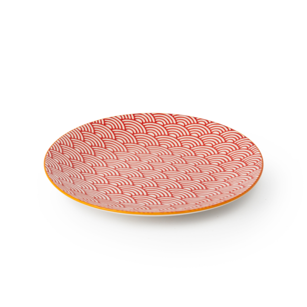 Mikasa Stoneware Side Plate Blue & Red Arc 18cm