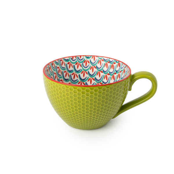 Mikasa Stoneware Mug Green & Blue Geometric 330ml