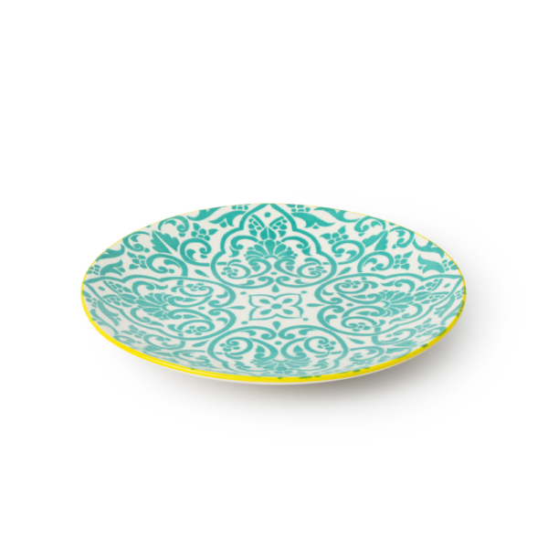 Mikasa Stoneware Side Plate Yellow & Blue Geometric 18cm