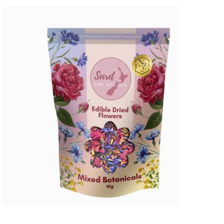 Secret Kiwi Kitchen Edible Dried Flowers Pouch 10g Mixed Botanicals