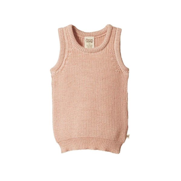 Merino Knit Vest - Rose Dust