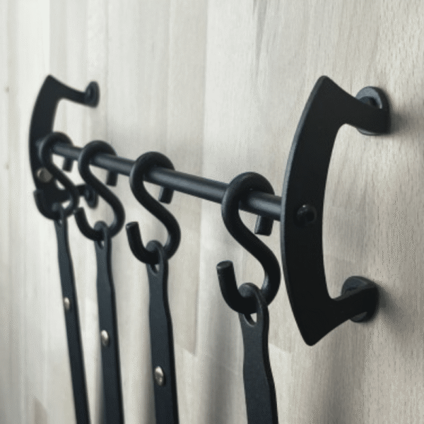 Netherton Foundry Black Iron Utensil Rail 28.5cm 4 Hook