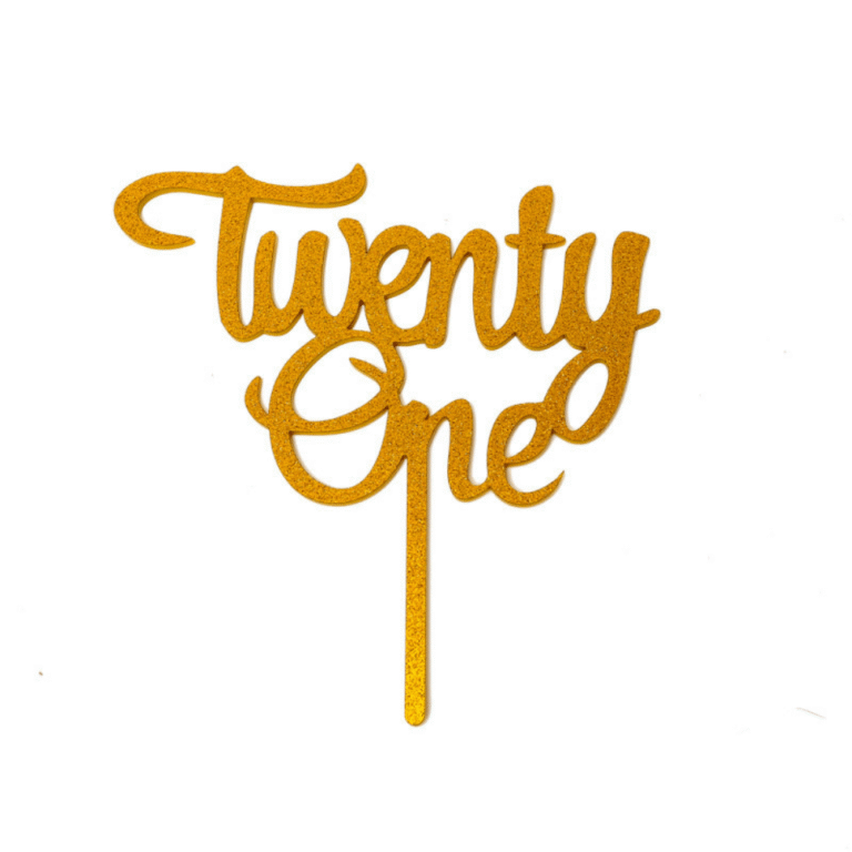 Sugar Crafty Gold Twenty One Cake Topper