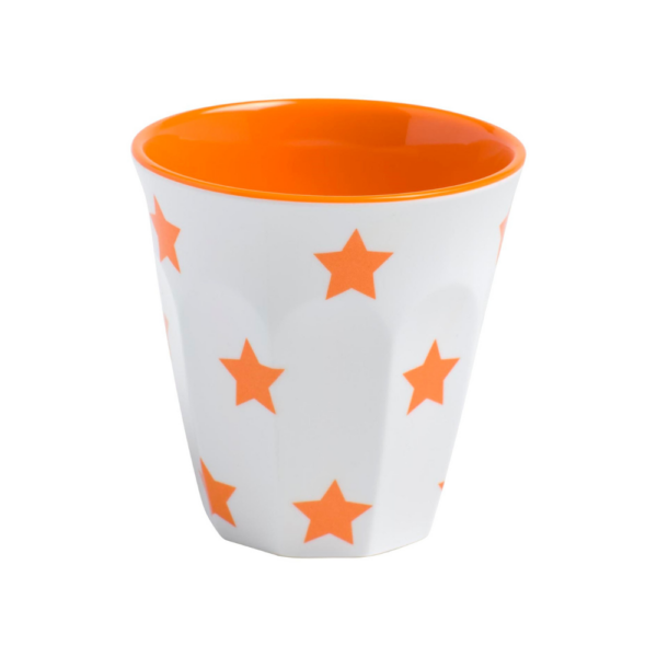 JAB Melamine Tumbler Orange Stars on White 300ml
