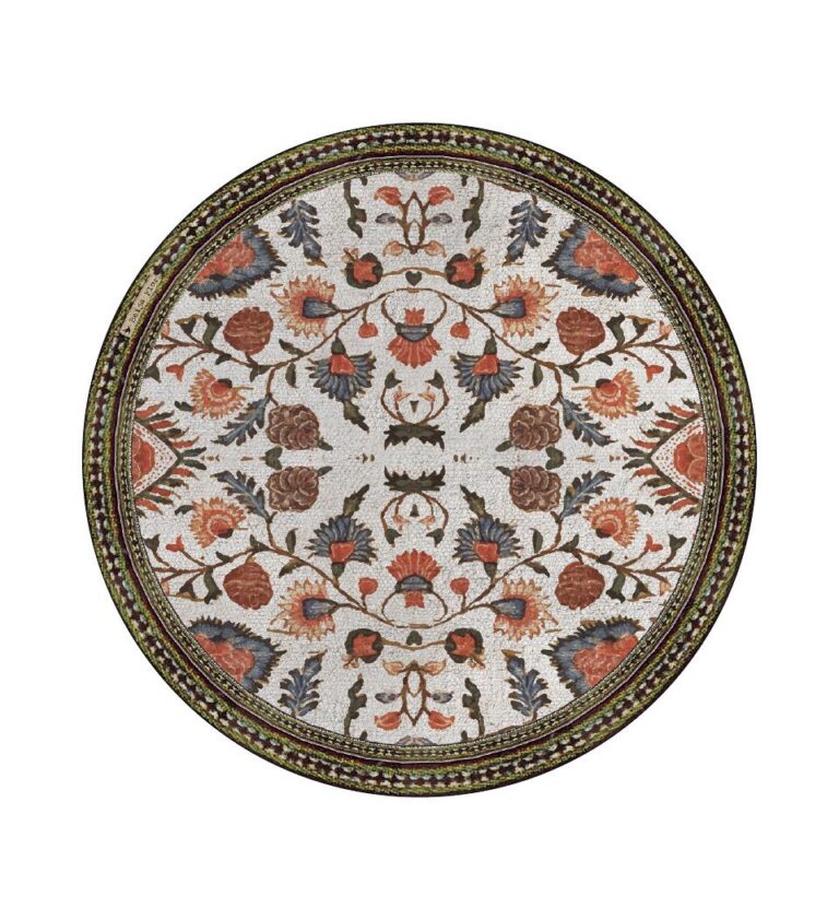Beija Flor Bohemian Garden White Round Vinyl Placemat 38cm