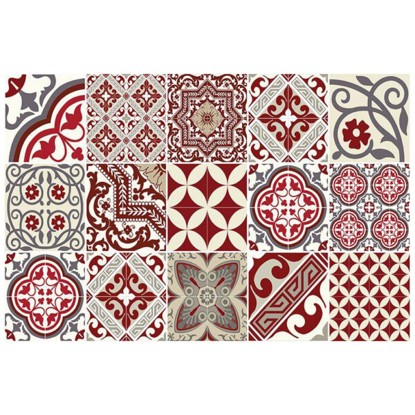 Beija Flor Eclectic Red Vinyl Placemat 33x50cm
