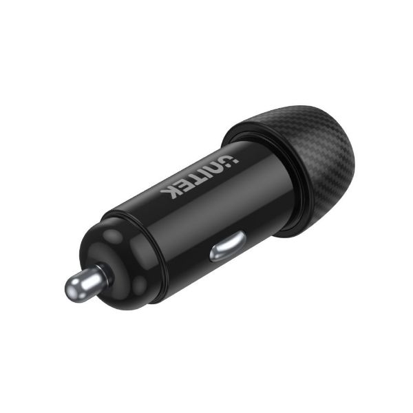 38W Car Charger w/ Dual USB Ports. 1 x USB-C up to 20W Power Delivery 1 x USB-A