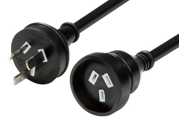 2M 240v 10A Standard Duty Power Extension Lead 3 Core 1.0mm Black