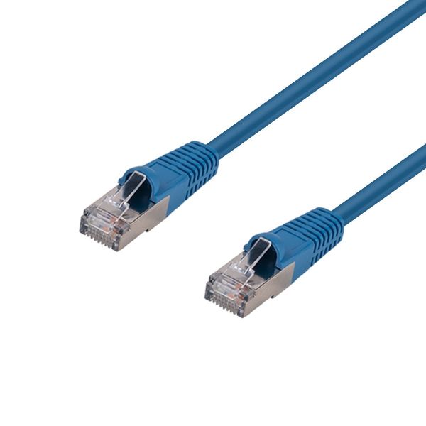 7.5m Cat6A S/FTP Blue 10G Patch Lead 26AWG 500MHz Shielded Plug. Cat6 Augmented