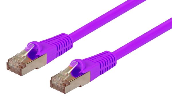 10m Cat6A S/FTP Purple 10G Patch Lead 26AWG 500MHz Shielded Plug. Cat6 Augmented