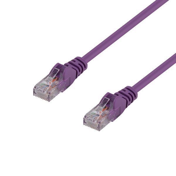 0.5m Cat6 Purple UTP Patch Lead T568A 250MHZ 24AWG Unshielded Plug.