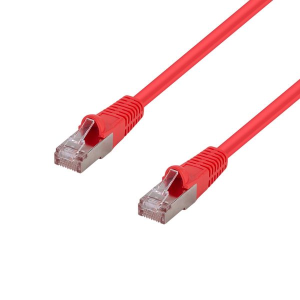 5m Cat6A S/FTP Red 10G Patch Lead 26AWG 500MHz Shielded Plug. Cat6 Augmented